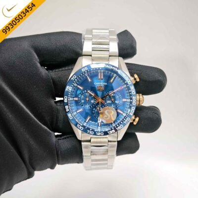 Tag Heuer Carrera Sport Steel Gold Button Chronograph Green Dial Swiss Watch