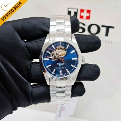 Tissot Gentleman Powermatic 80 Open Heart Steel Blue Dial Swiss Automatic Watch