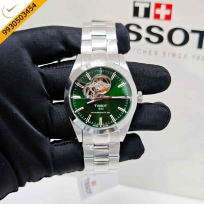 Tissot Gentleman Powermatic 80 Open Heart Steel Green Dial Swiss Automatic Watch
