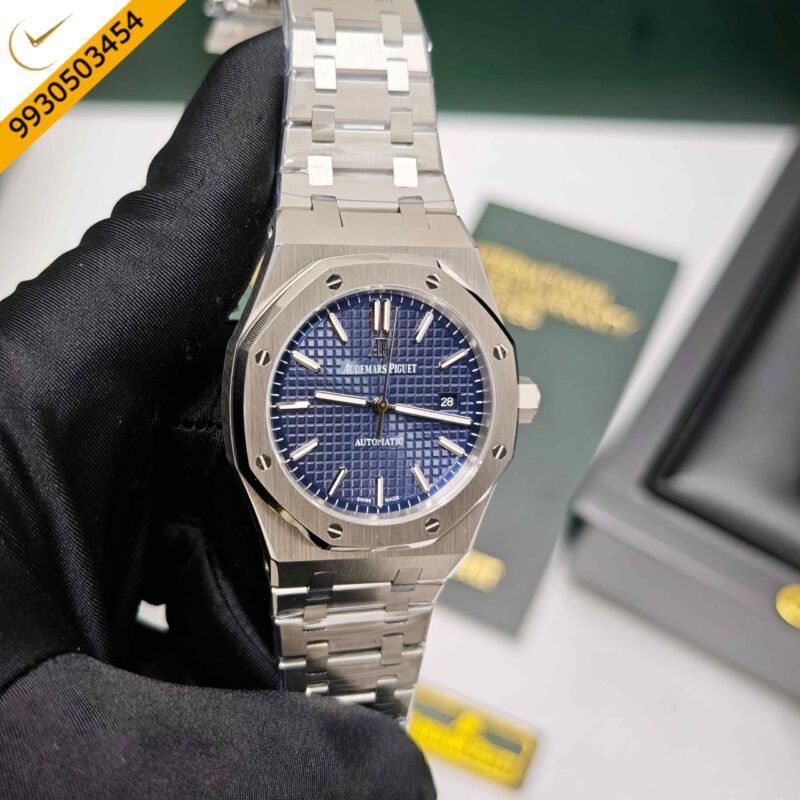 Audemars Piguet Royal Oak 50th Anniversary Steel Blue Dial Swiss Semi ETA Automatic Watch - Image 3