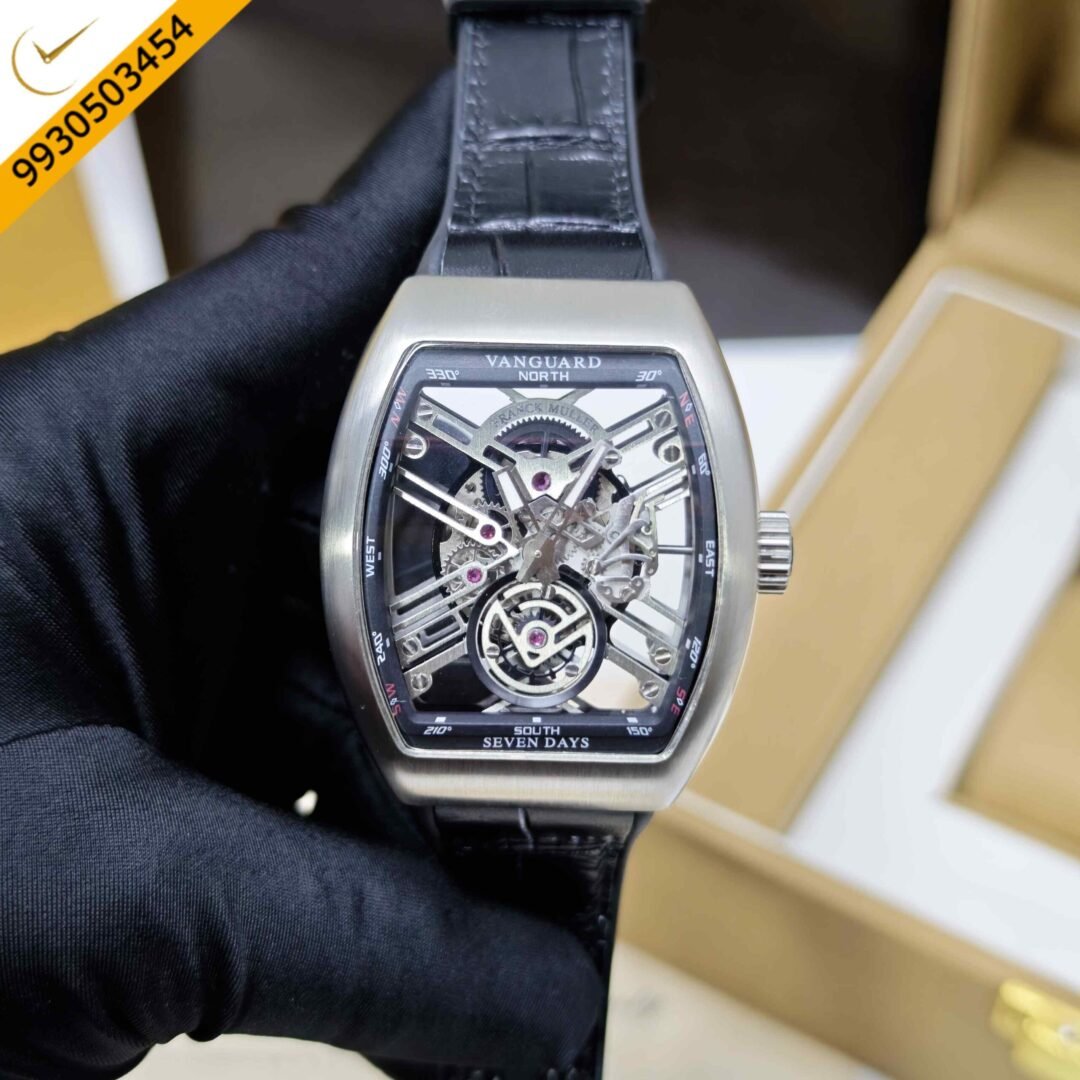 Franck Muller Vanguard Yachting Steel  Skeleton Dial Swiss Automatic Watch