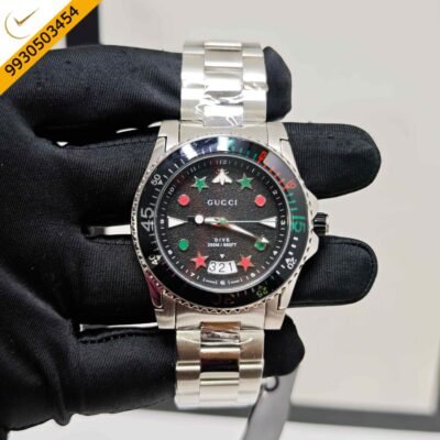 Gucci Dive YA136221 Black Dial Stainless Steel Swiss Watch