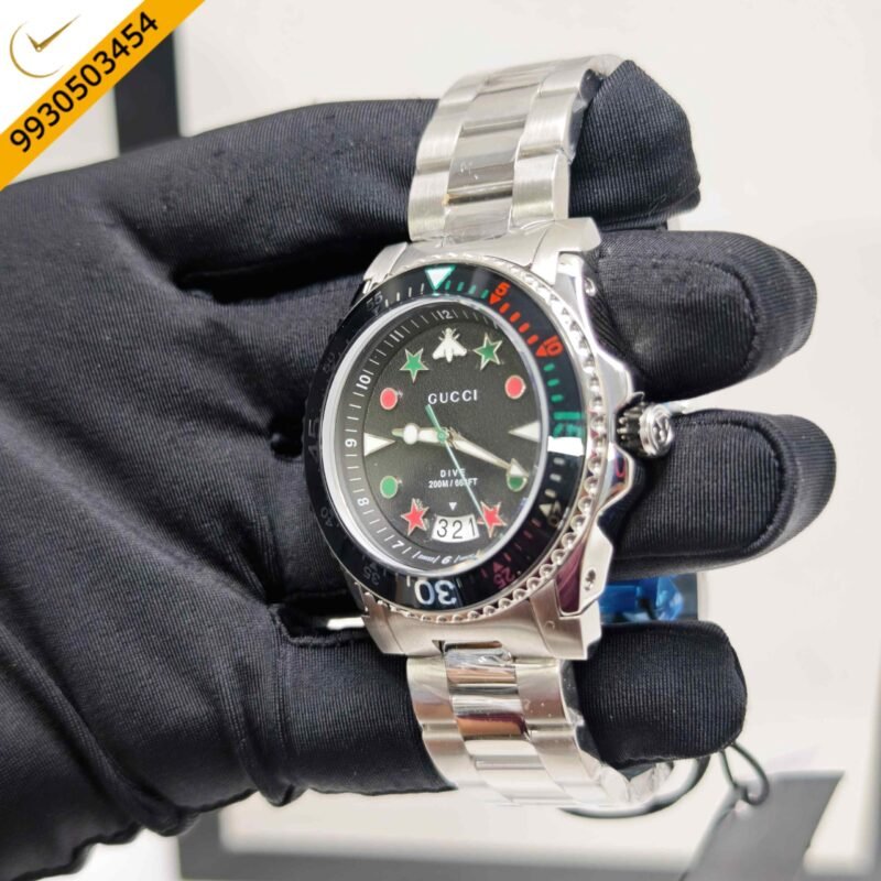 Gucci Dive YA136221 Black Dial Stainless Steel Swiss Watch - Image 2