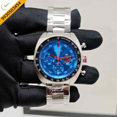Gucci Interlocking Chronograph Steel Blue Dial Swiss Watch