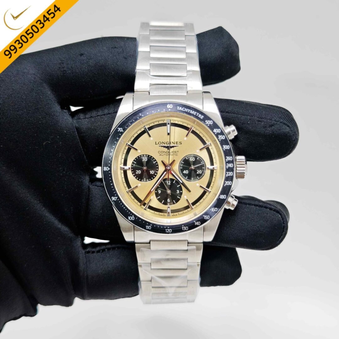 Longines Conquest Chronograph Steel Sunray brown Dial Swiss Automatc Watch