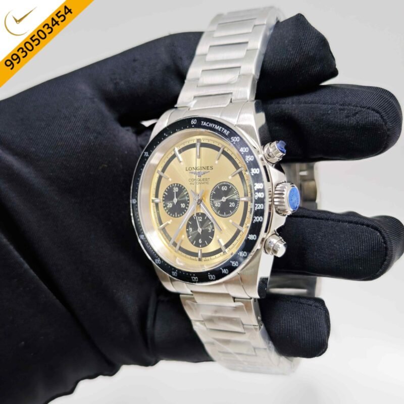 Longines Conquest Chronograph Steel Sunray brown Dial Swiss Automatc Watch - Image 2