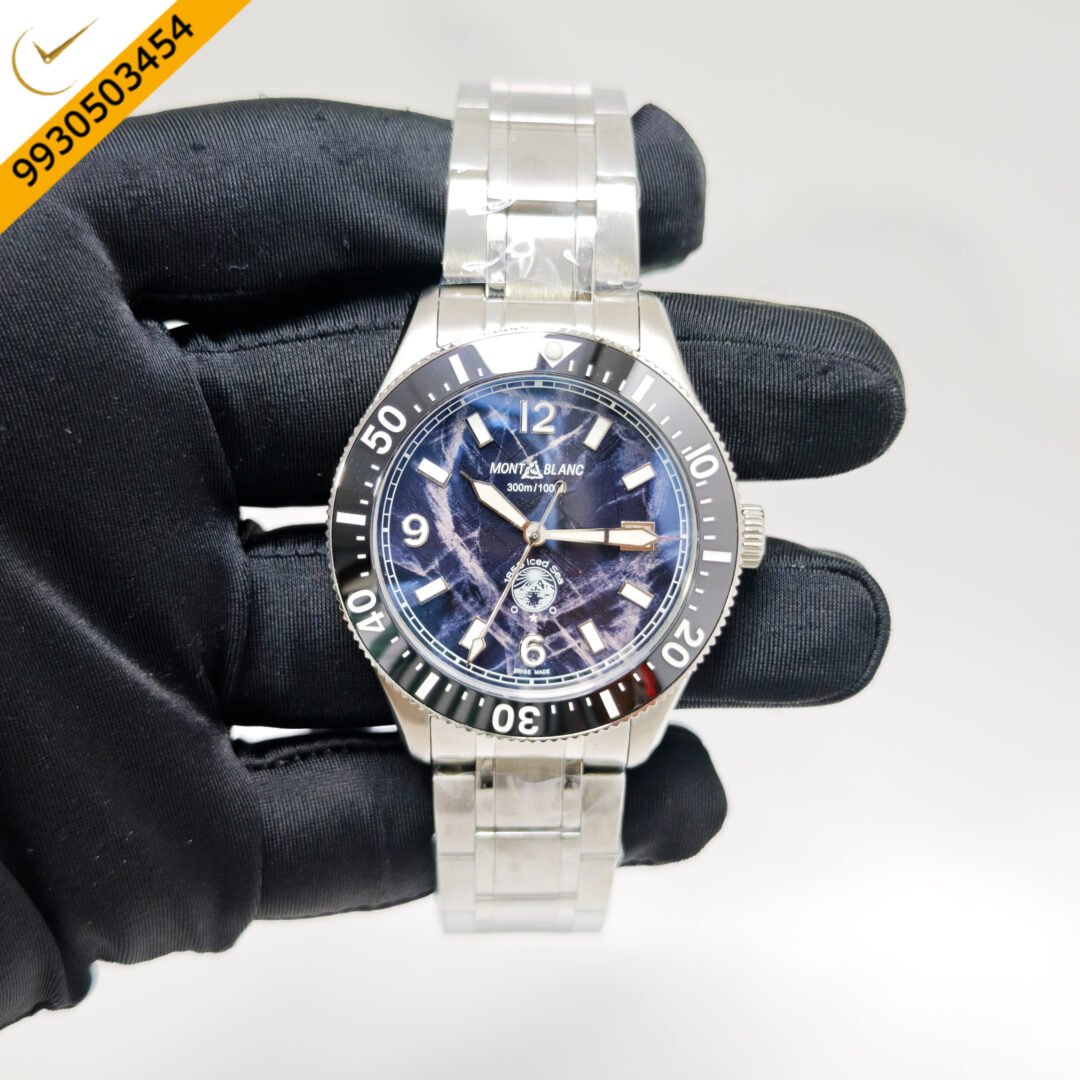 Montblanc 1858 Iced Sea Steel Black Dial Swiss Automatic Watch