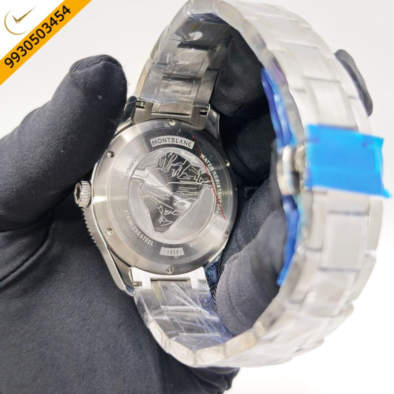 Montblanc 1858 Iced Sea Steel Blue Dial Swiss Automatic Watch - Image 4