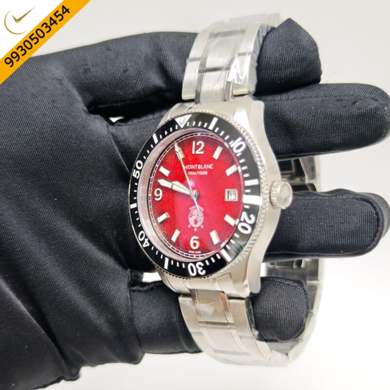 Montblanc 1858 Iced Sea Steel Red Dial Swiss Automatic Watch - Image 2