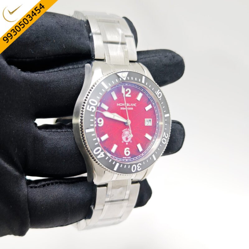 Montblanc 1858 Iced Sea Steel Red Dial Swiss Automatic Watch - Image 3