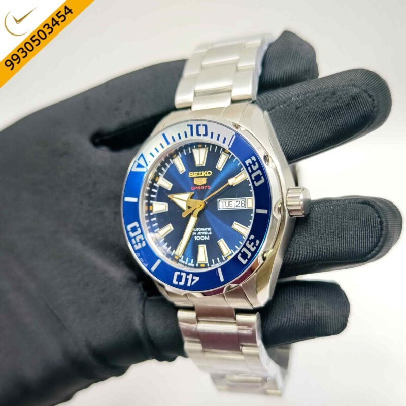 Seiko 5 Sports Steel Blue Dial Swiss Automatic Watch - Image 2