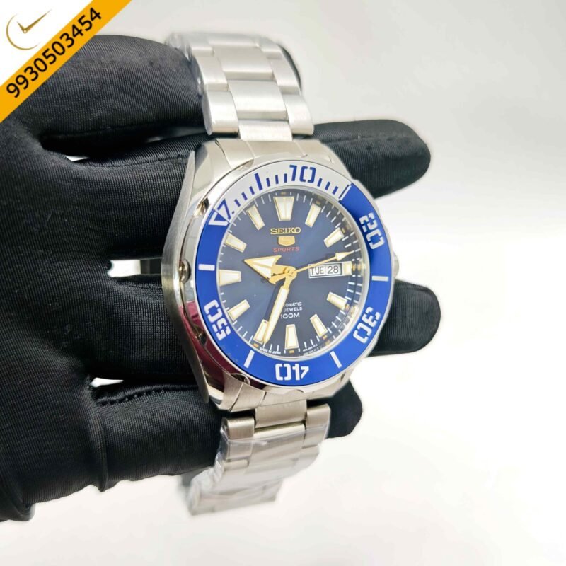 Seiko 5 Sports Steel Blue Dial Swiss Automatic Watch - Image 3
