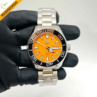Seiko 5 Sports Steel Orange Dial Swiss Automatic Watch