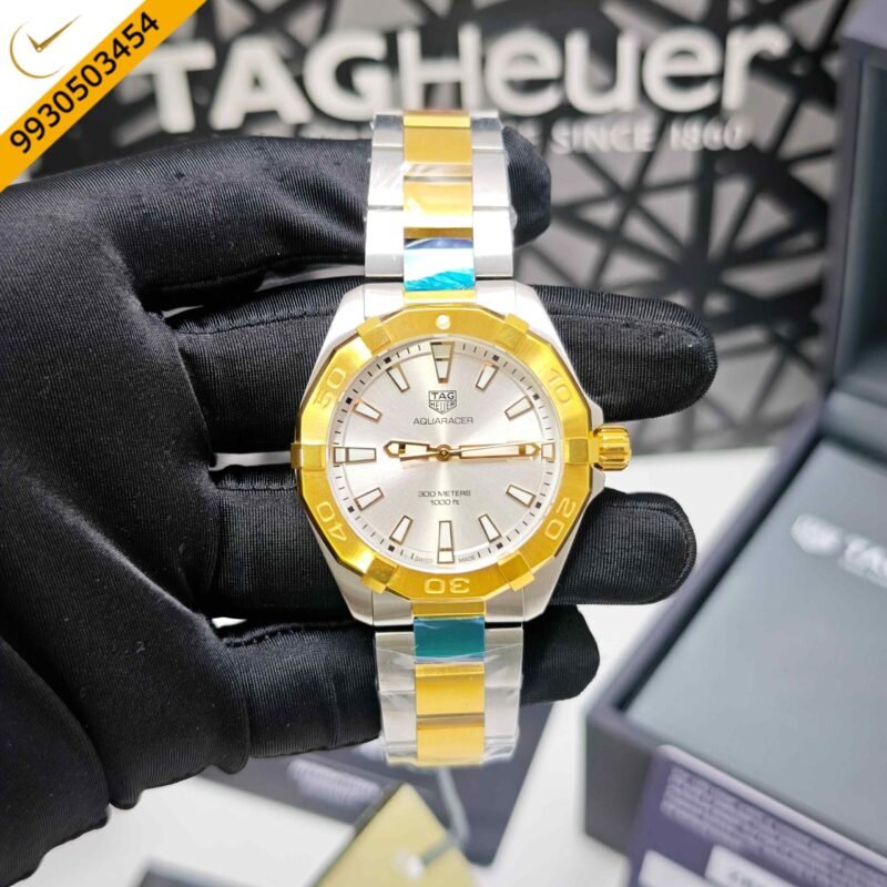 TAG Heuer Aquaracer Date Dual Tone Silver Dial Swiss Quartz Store Quality Watch - Image 2