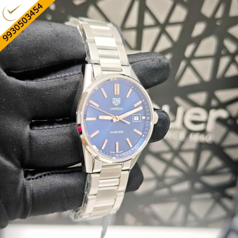 TAG Heuer Carrera 100M Steel Blue Dial Swiss Quartz Store Quality Watch - Image 4