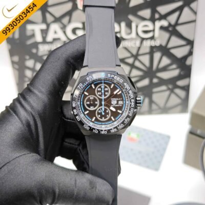 TAG Heuer Formula 1 Chronograph Titanium Black & Blue Dial Rubber Strap Swiss Automatic Watch