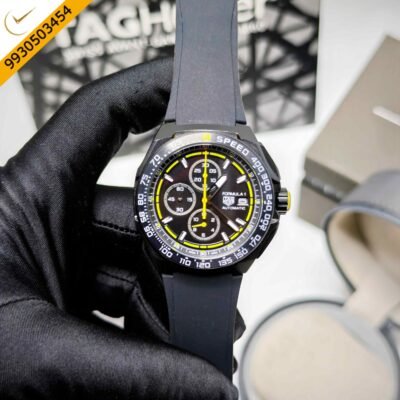 TAG Heuer Formula 1 Chronograph Titanium Black & Yellow Dial Rubber Strap Swiss Automatic Watch