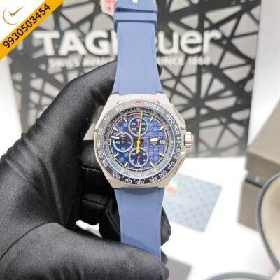 TAG Heuer Formula 1 Chronograph Titanium Blue Dial Rubber Strap Swiss Automatic Watch