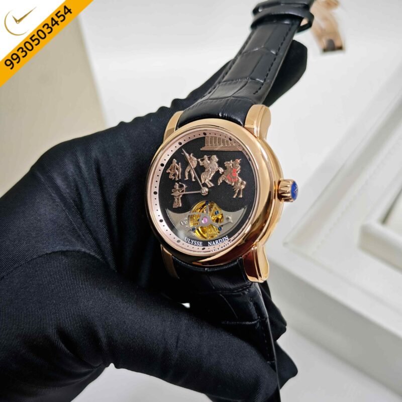 Ulysse Nardin Alexander Great Minute Repeater Westminster Tourbillon Jaq Rose Gold Black Dial Swiss Automatic Watch - Image 2
