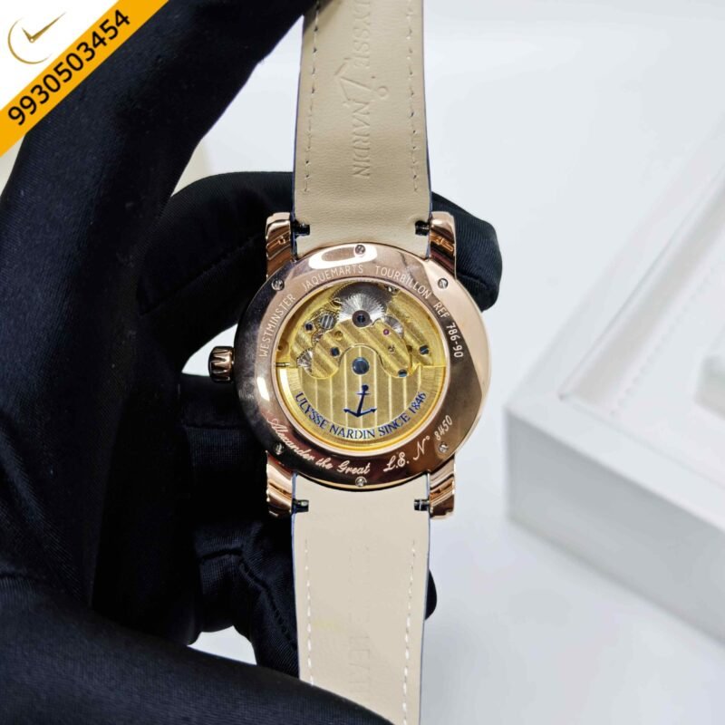 Ulysse Nardin Alexander Great Minute Repeater Westminster Tourbillon Jaq Rose Gold Blue Dial Swiss Automatic Watch - Image 4