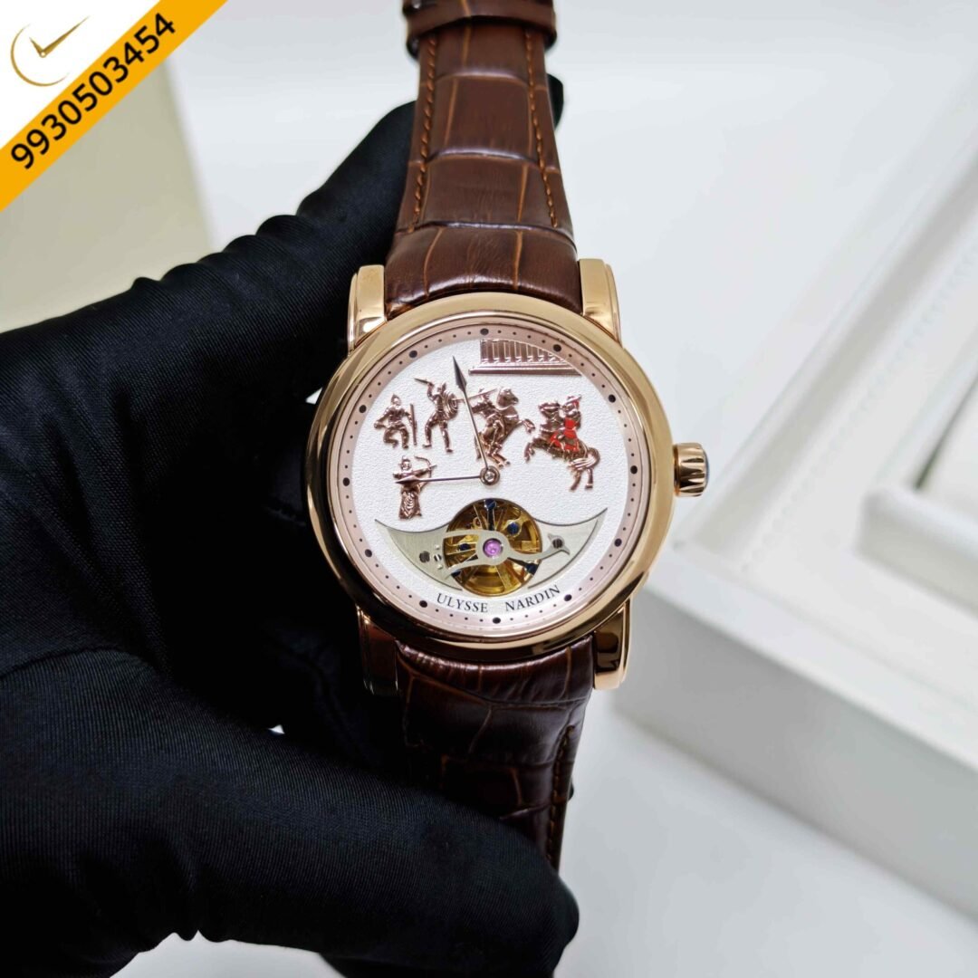 Ulysse Nardin Alexander Great Minute Repeater Westminster Tourbillon Jaq Rose Gold White Dial Swiss Automatic Watch