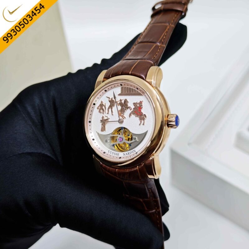 Ulysse Nardin Alexander Great Minute Repeater Westminster Tourbillon Jaq Rose Gold White Dial Swiss Automatic Watch - Image 2