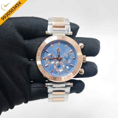 GC Chronograph Rose Gold Blue Dial Dual Tone Swiss Watch