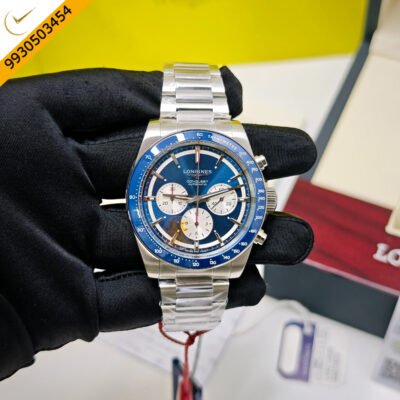 Longines Conquest Automatic Chronograph Steel  Blue Dial Steel Strap Swiss ETA Automatic Watch