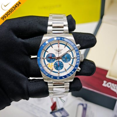 Longines Conquest Automatic Chronograph Steel  White Dial Steel Strap Swiss ETA Automatic Watch