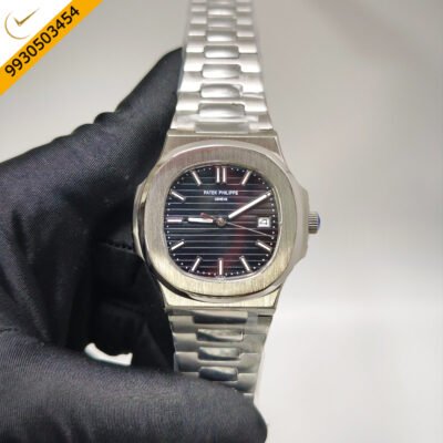 Patek Philippe Geneve Steel Black Dail Swiss Automatic Watch