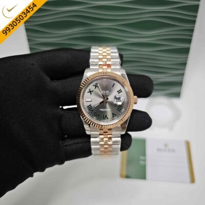 Rolex Date-Just Roman Marker Dual Tone Black Dial Semi ETA Swiss Automatic Watch