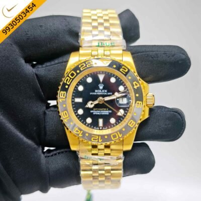 Rolex GMT-Master II Yellow Gold Jubilee Black Dial Swiss Automatic Watch