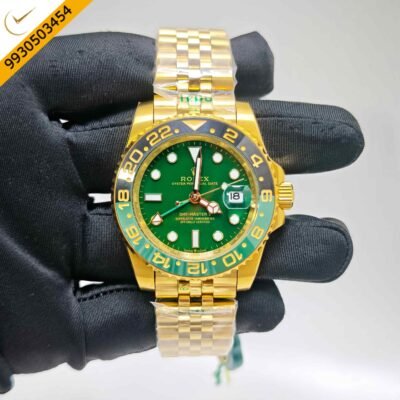 Rolex GMT-Master II Yellow Gold Jubilee Green Dial Swiss Automatic Watch