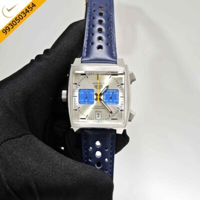 TAG Heuer Monaco Chronograph Racing Blue-Titanium Steel Blue Leather Strap Swiss Automatic Watch