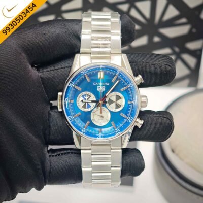 TAG Heuer Seafarer X Hodinkee Carrera Chronograph Blue Dial Stainless Steel Strap Swiss Automatic Watch