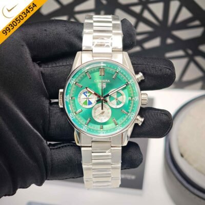 TAG Heuer Seafarer X Hodinkee Carrera Chronograph Green Dial Stainless Steel Strap Swiss Automatic Watch