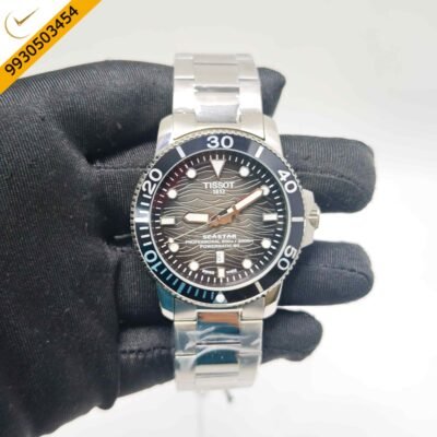 Tissot 1853 Seastar 2000ft  Powermatic 80 Steel Black Dial Swiss Automatic Watch