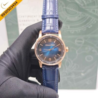 Audemars Piguet CODE 11.59 Rose Gold Blue Dial Blue Leather Strap Swiss Automatic Watch