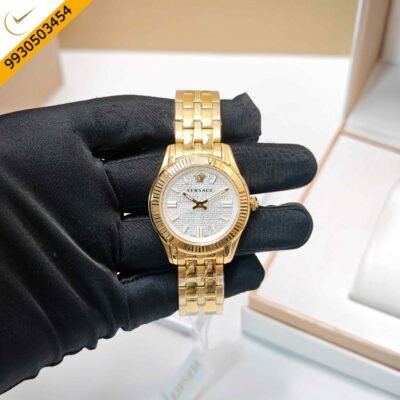 Versace Greca Golden White Dial Swiss Watch