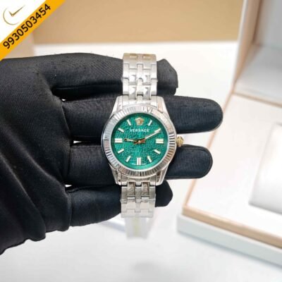 Versace Greca Steel Green Dial Swiss Watch