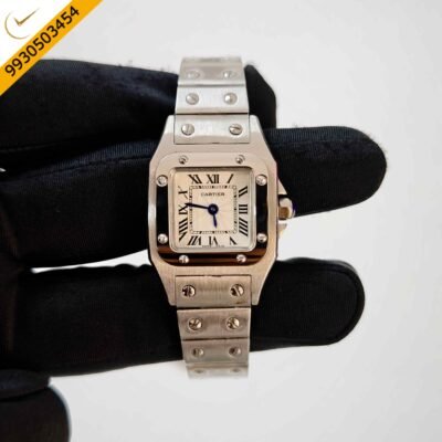 Cartier Santos Jewel Steel White Dial Swiss Quartz Watch