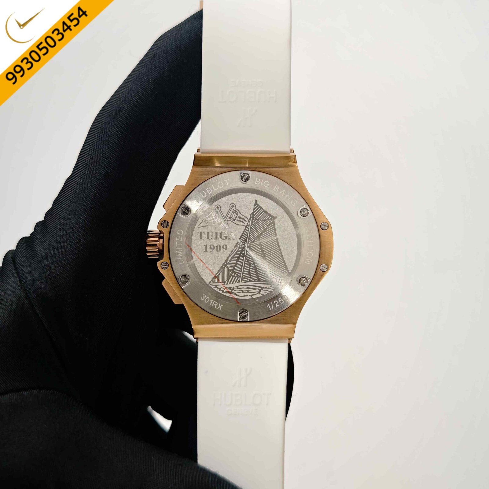 Hublot Big Bang Portocervo Rose Gold Full White Swiss Automatic Watch - Image 4