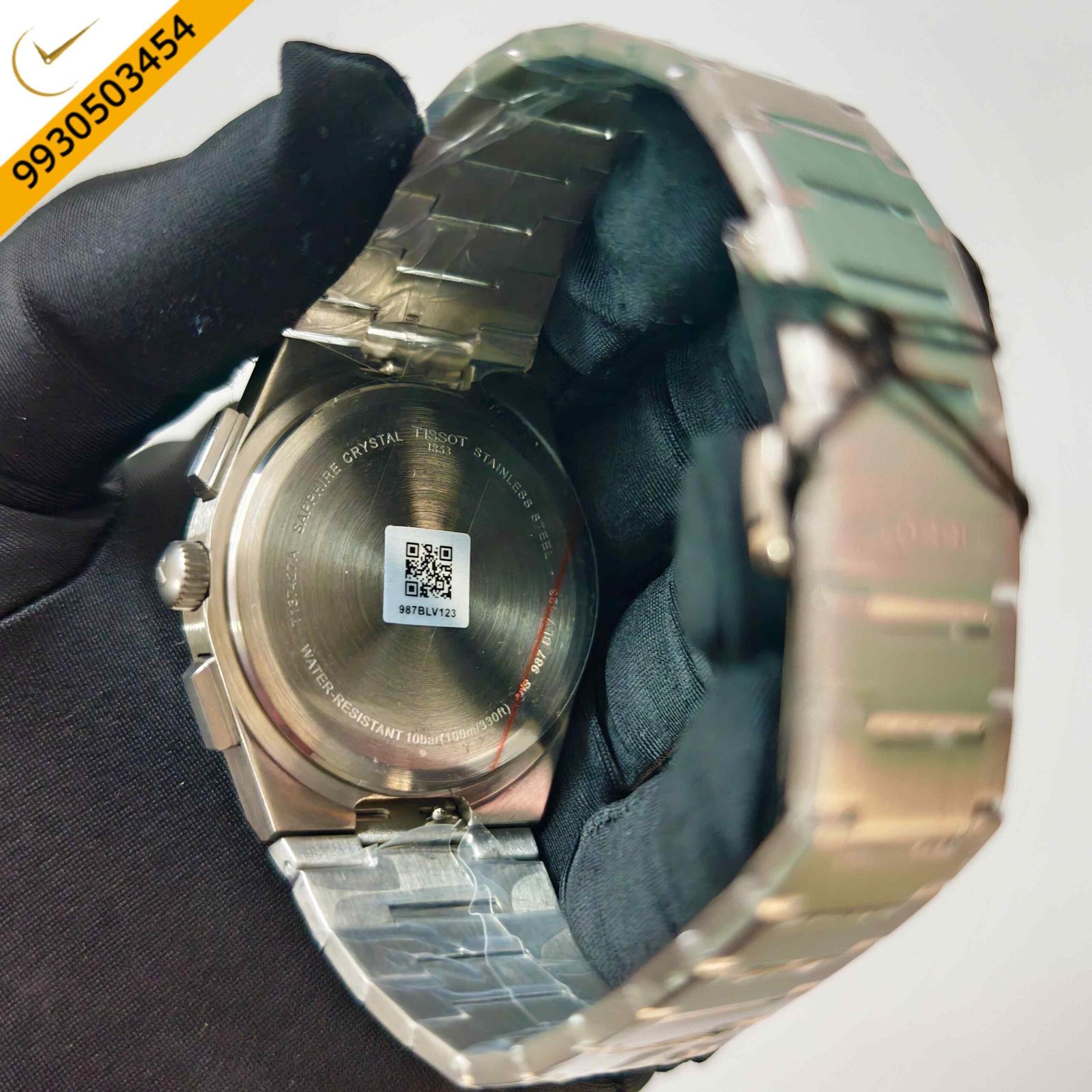 Tissot PRX Chronograph Steel Turquoise Dial Steel Strap Swiss Watch - Image 4