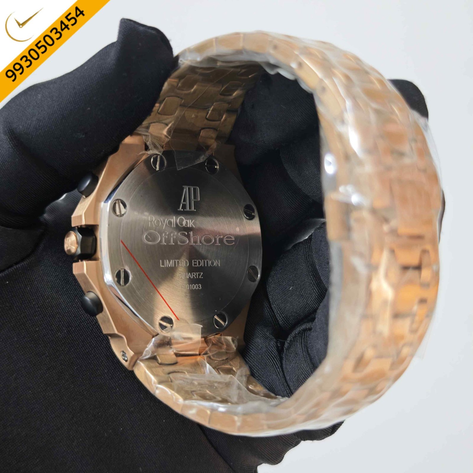 Audemars Piguet Royal Oak Offshore Chronograph Rose Gold Blue Dial Swiss Quartz Watch - Image 4