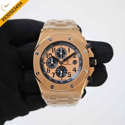 Audemars Piguet Royal Oak Offshore Chronograph Rose Gold champagne Dial Swiss Quartz Watch