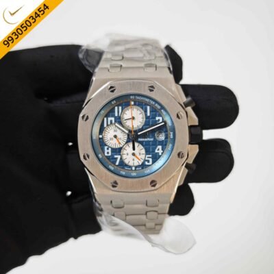 Audemars Piguet Royal Oak Offshore White Chronograph Steel Blue Swiss Quartz Watch