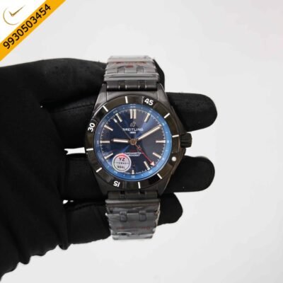 Breitling Chronomat GMT Black Coated Steel Blue Dial Swiss Automatic Watch