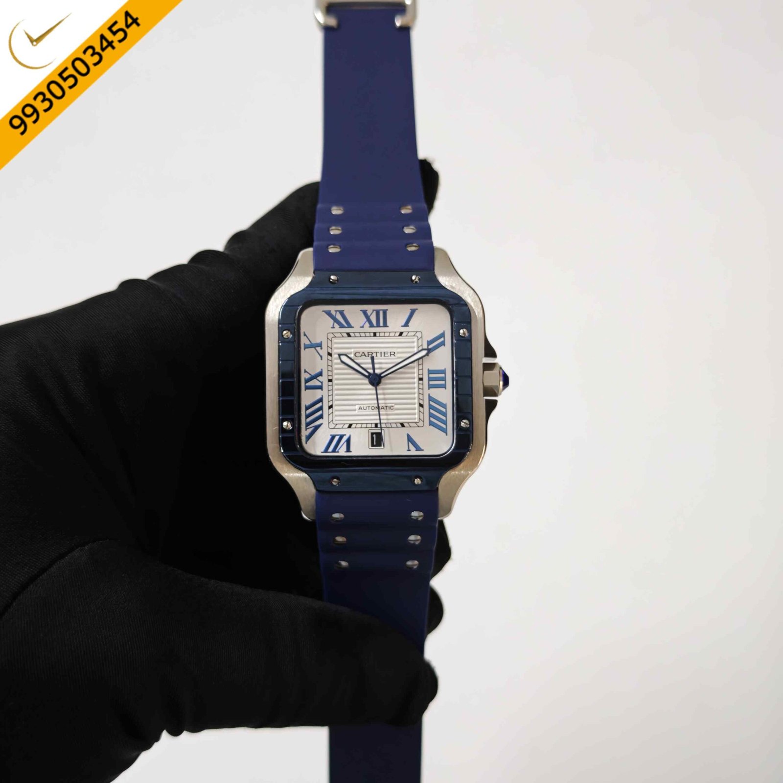 Cartier Santos Sapphire Crystal Automatic Watch
