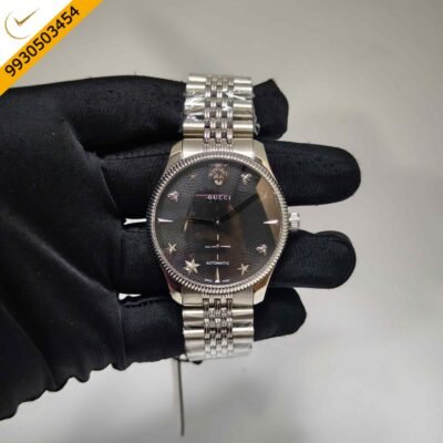 Gucci G-Timeless Steel Auto Back Open Black Dial Swiss Automatic Watch