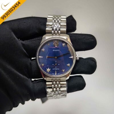 Gucci G-Timeless Steel Auto Back Open Blue Dial Swiss Automatic Watch